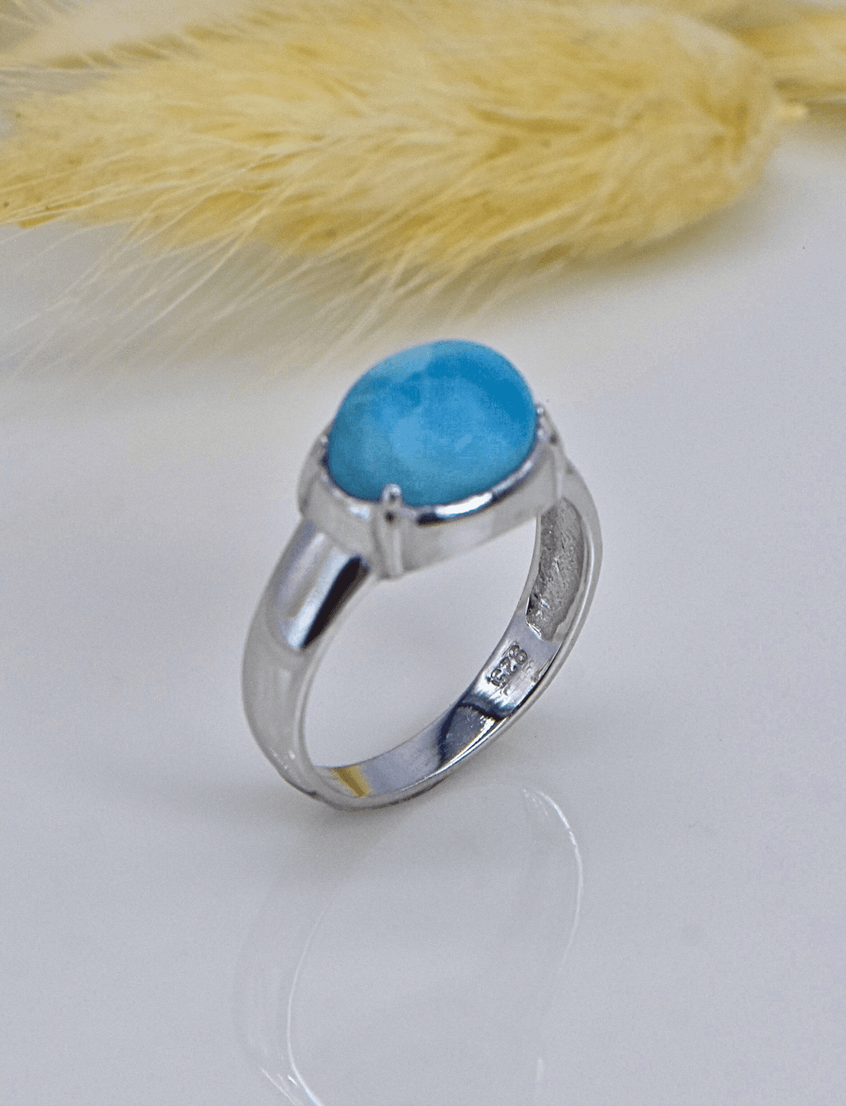 Larimar Taşlı Gümüş Yüzük