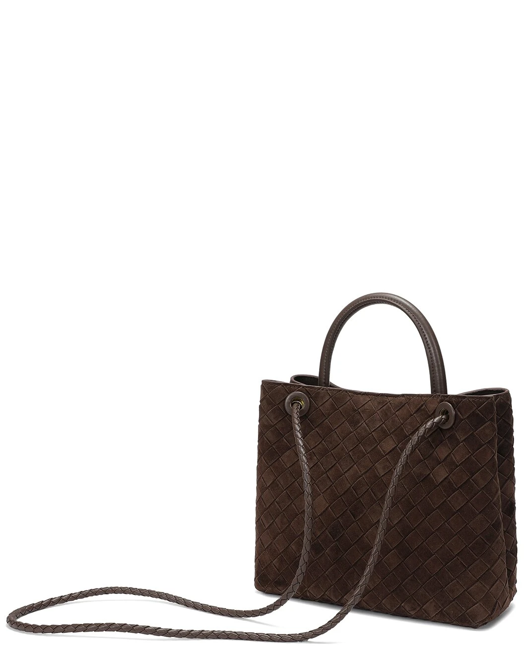 Hand Wowen Suede Bag Dark Brown