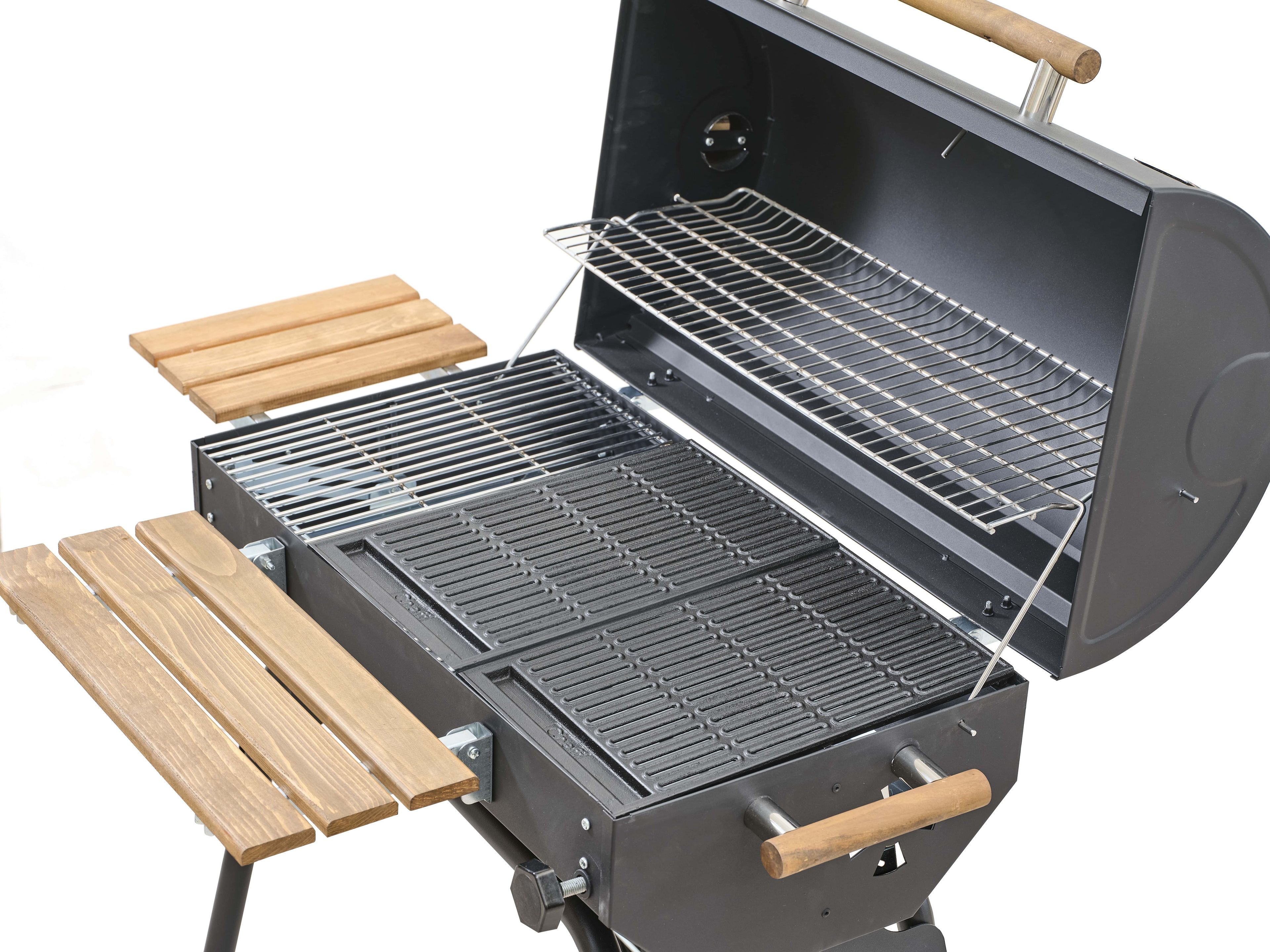 Cheffi Grillord‑75 Kömürlü Barbekü (2 Adet Döküm Izgaralı) + Hediye Seti (Önlük + Kılıf + 2×2 kg Kömür)