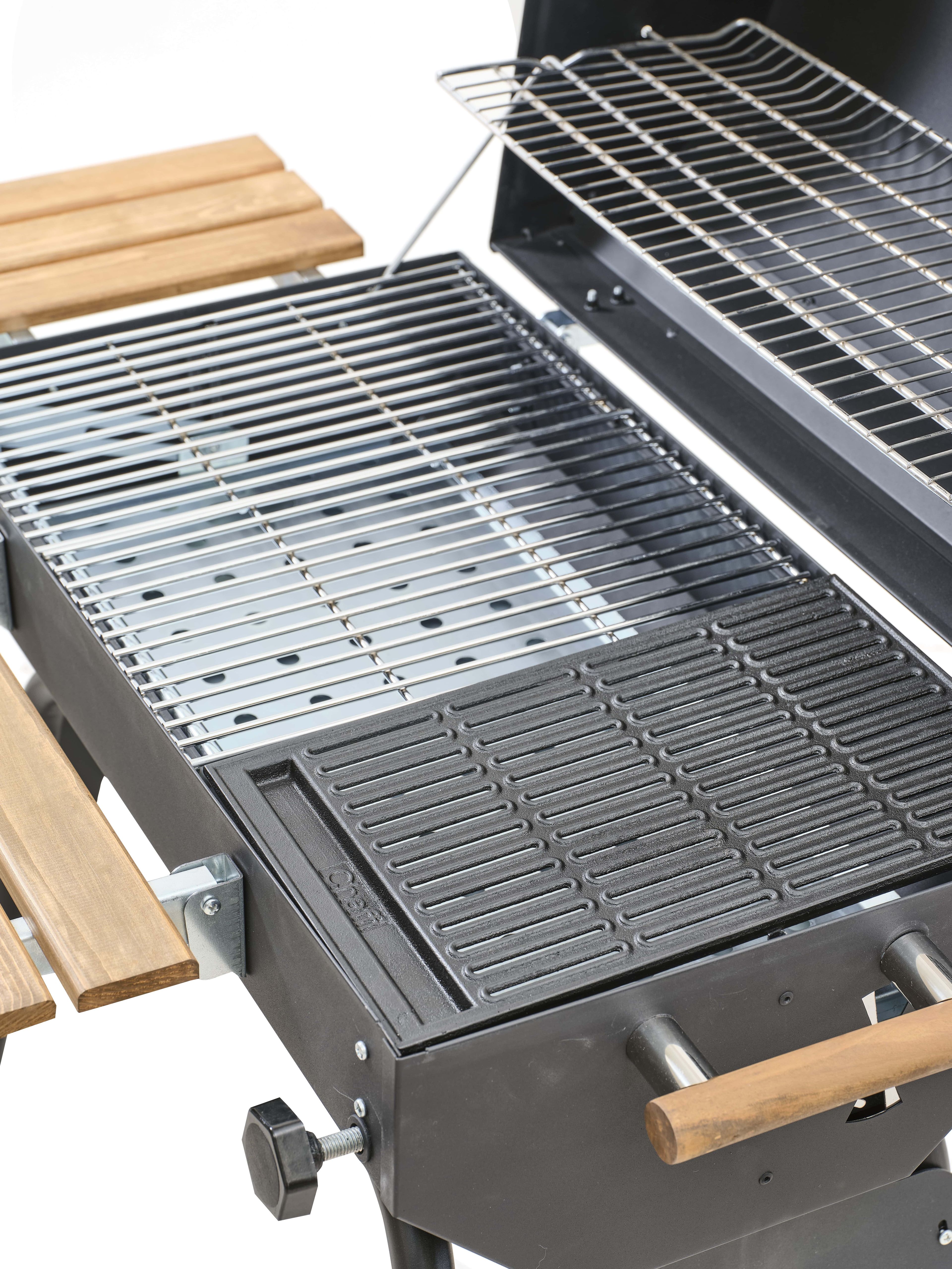 Cheffi Grillord‑75 Kömürlü Barbekü (1 Adet Döküm Izgaralı) + Hediye Seti (Önlük + Kılıf + 2×2 kg Kömür)