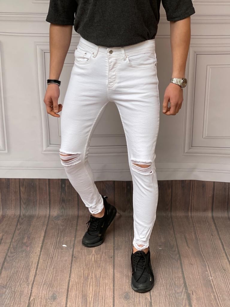Skinyfit Yüksek Kalite Likralı Diz Ve Paça Yırtık Detaylı Kot Pantolon