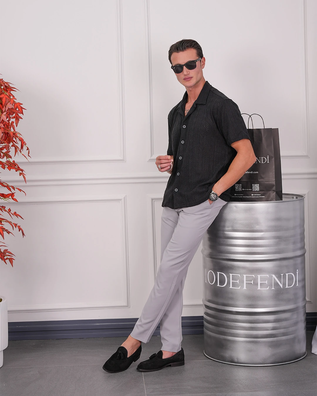 Örme Triko Kumaş Desenli Gömlek