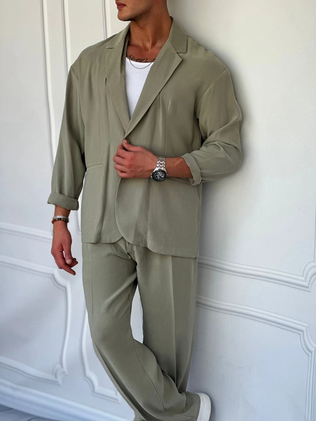 Marino Tam Yazlık Extra Oversize %100 Keten Ceket