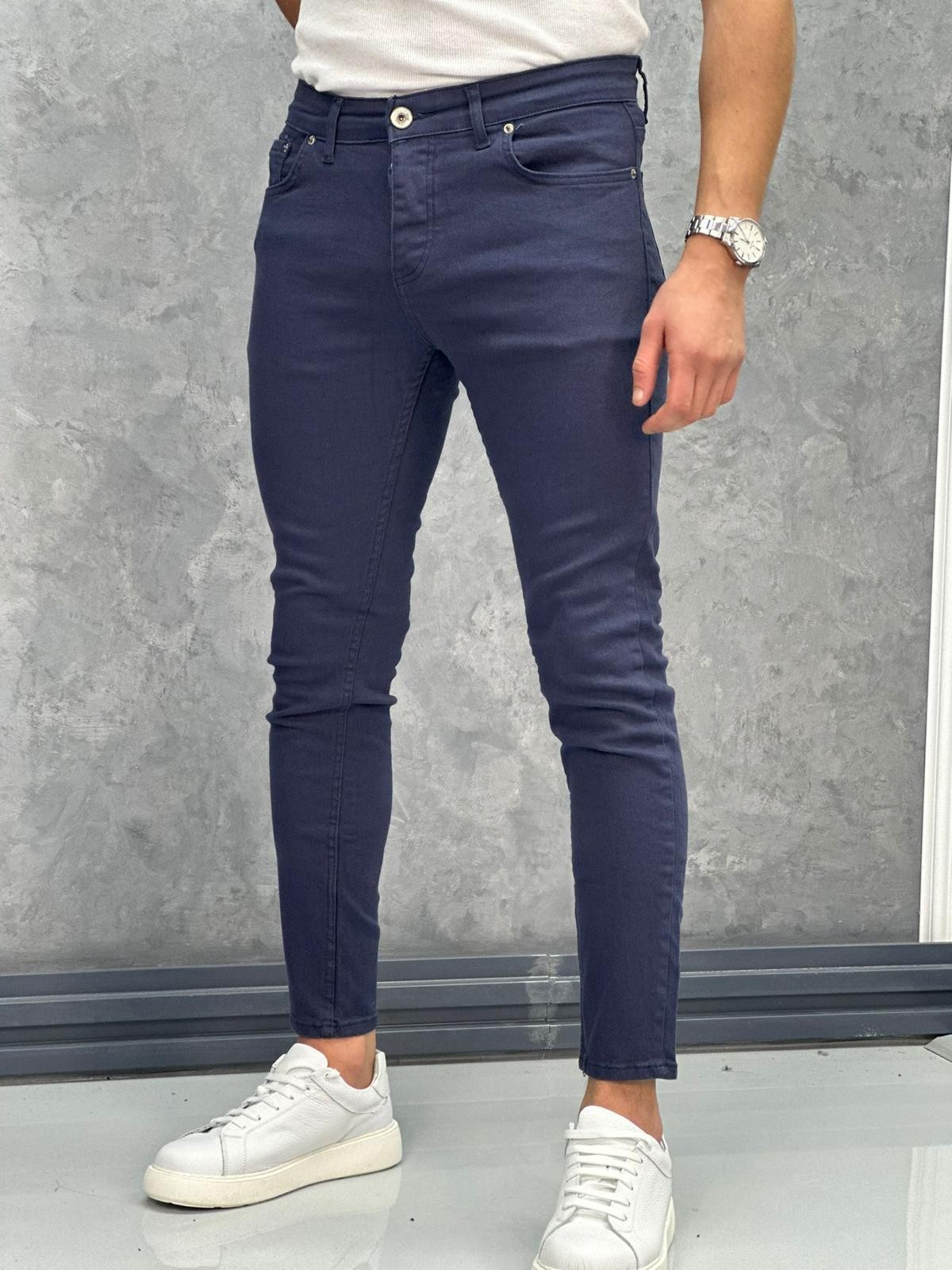 Slim Fit Likralı Kot Pantolon  - Lacivert