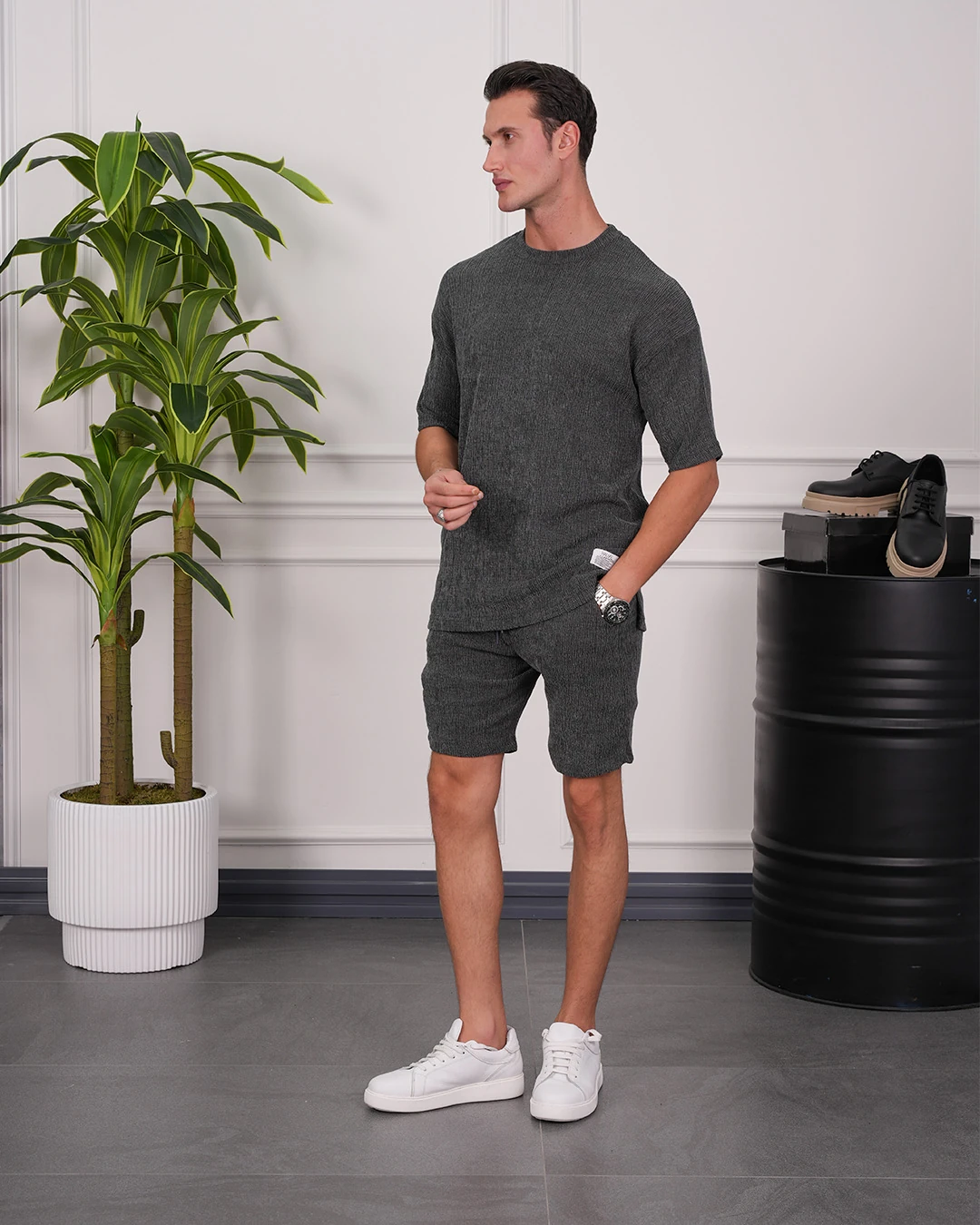 Krinkıl Kumaş Pamuklu Alt + Üst Takım