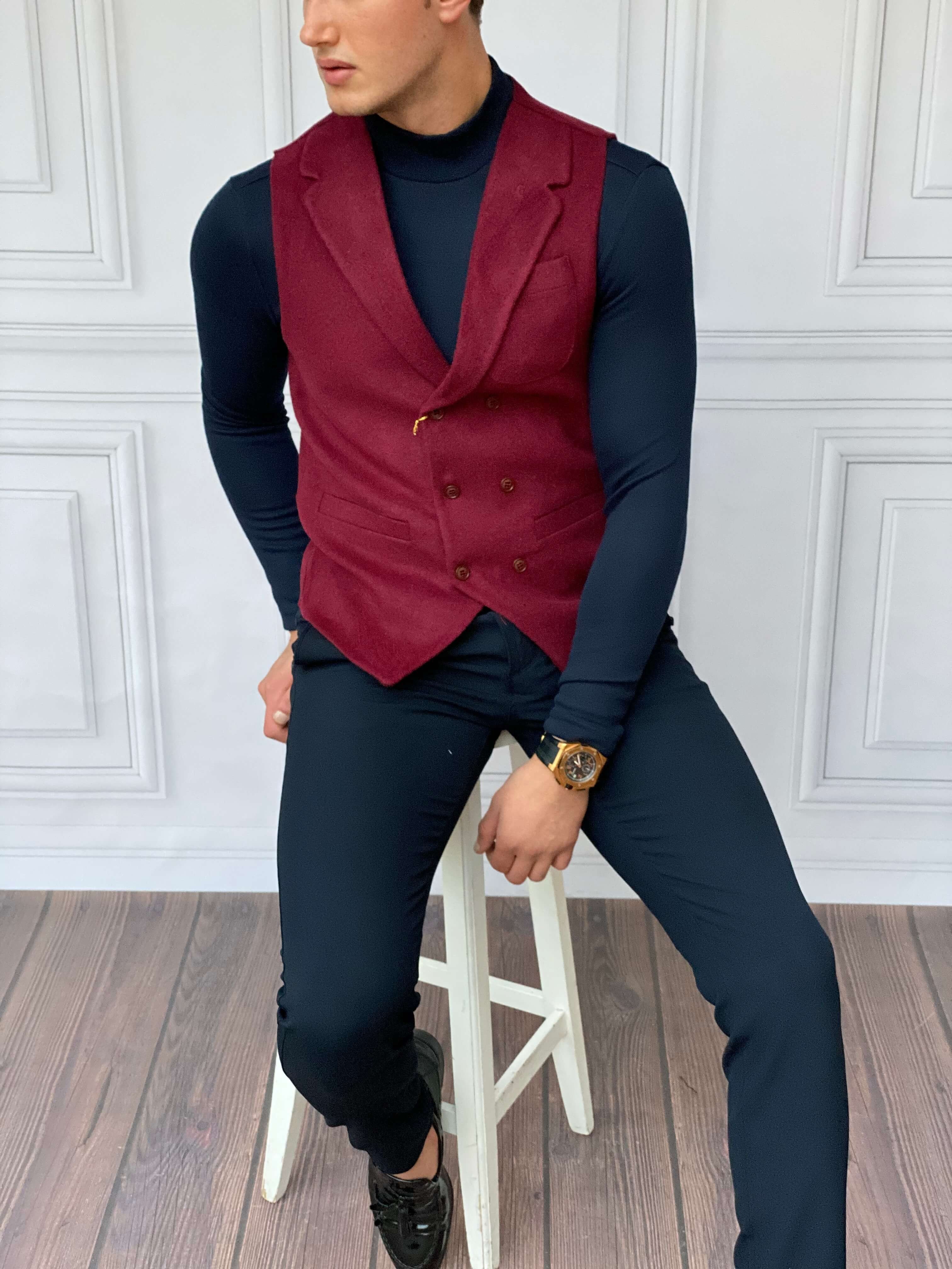 Slim Fit İtalyan Kesim Kaşe Yelek