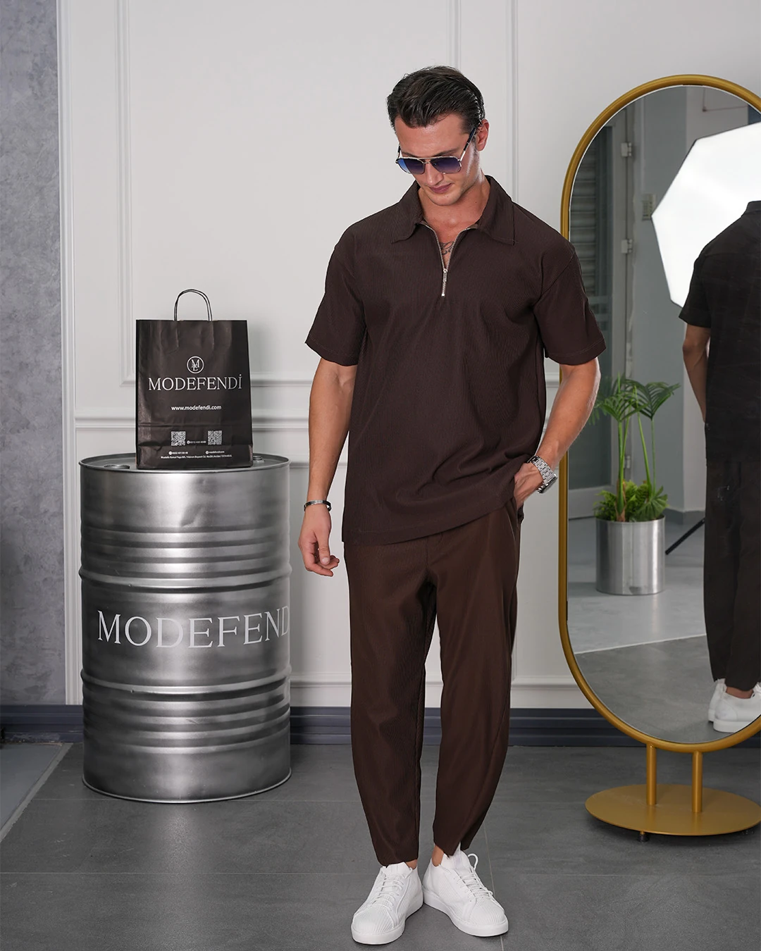 Fermuar Detaylı Fitilli Oversize Alt Üst Takım