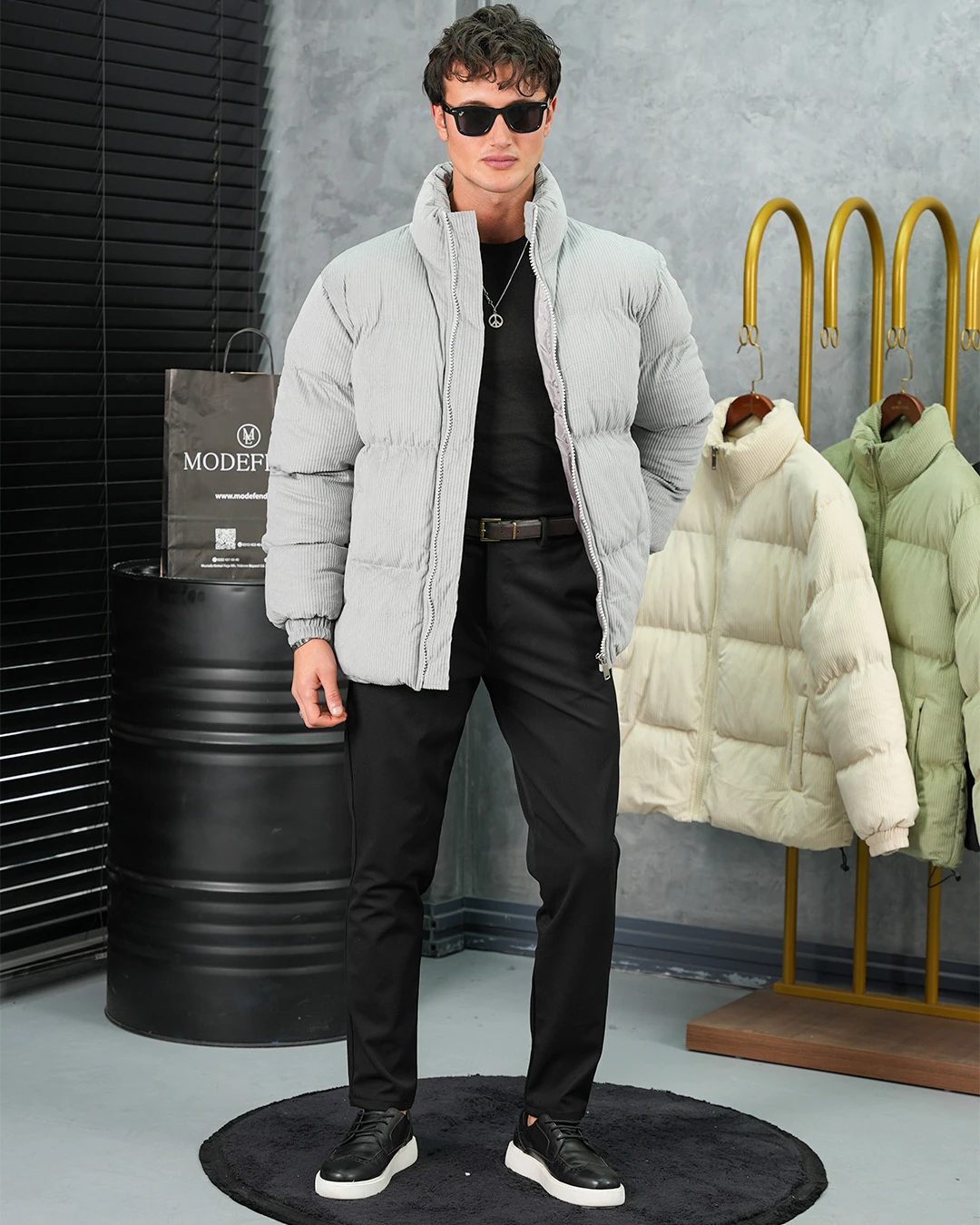 Yüksek Kalite Oversize Elyaf Yapılı Kadife Mont