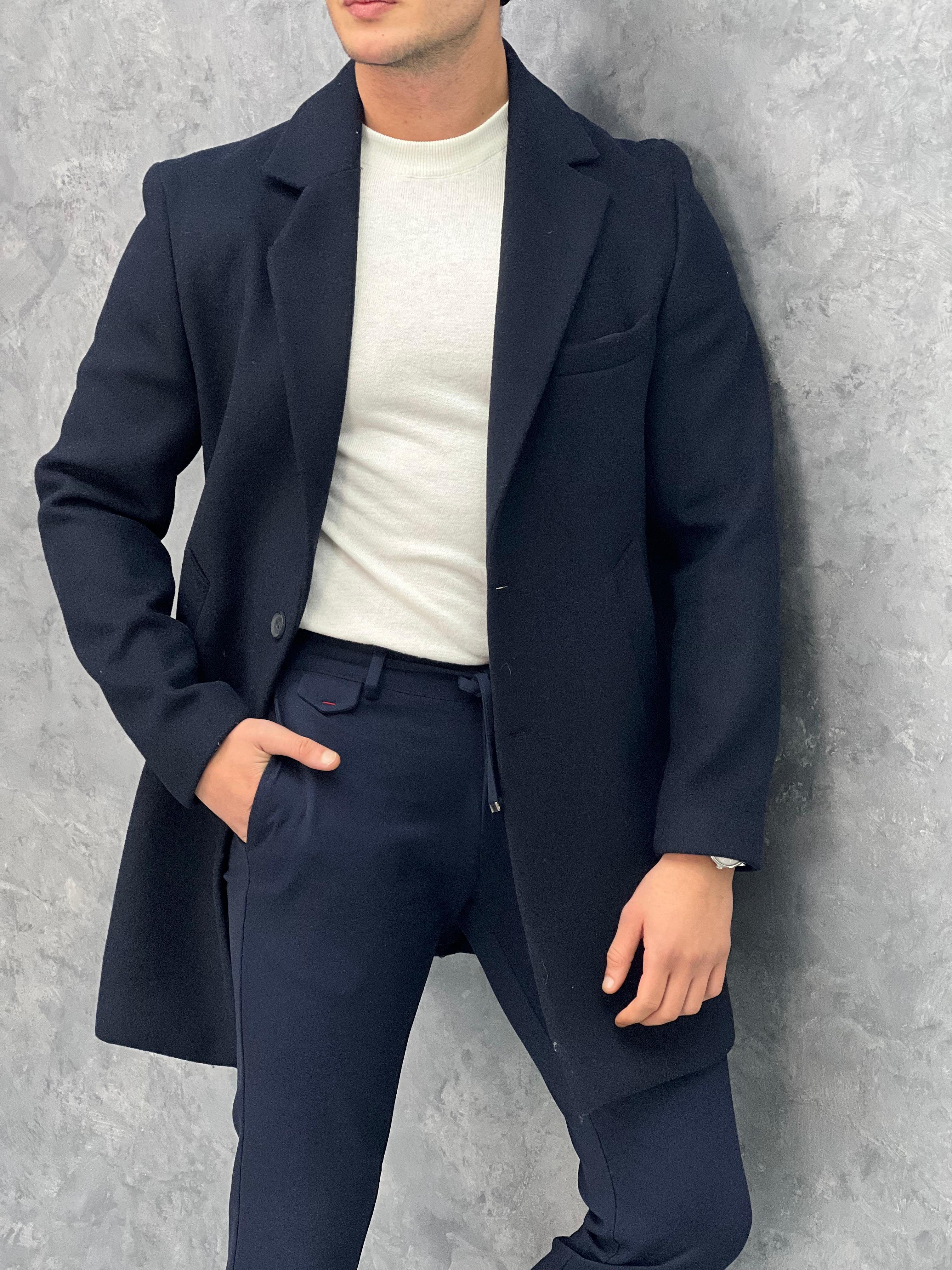 Slim Fit İtalyan Kesim Keçe Kaşmir  Kaban