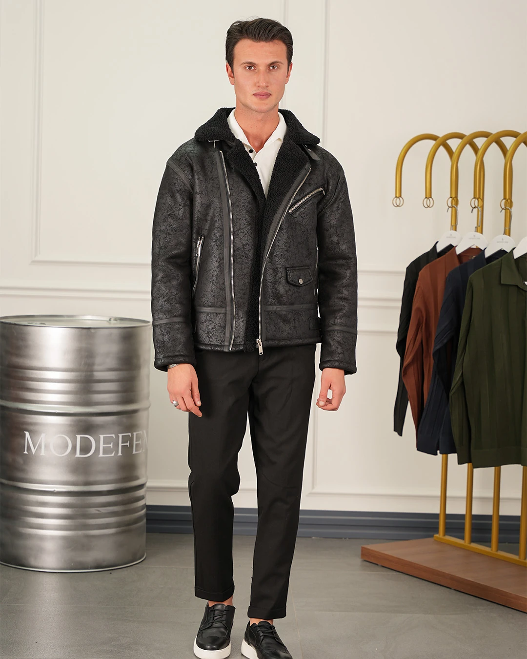 Full Kürklü Napa Deri Mont