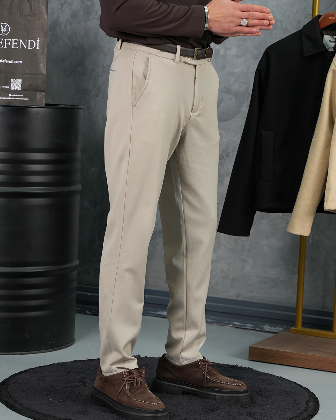 Yüksek Kalite Pamuk Likra Slim Fit Kumaş Pantolon