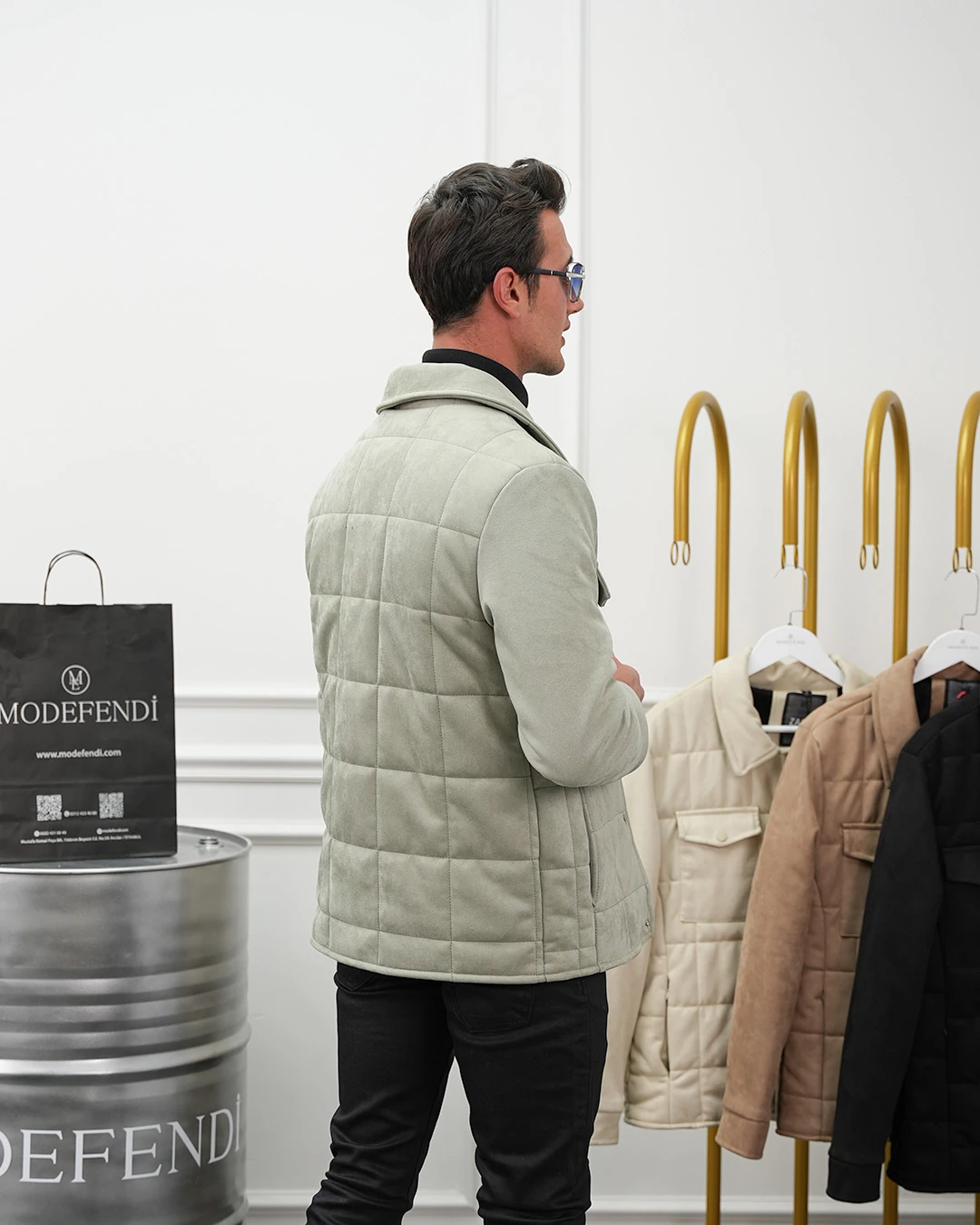 Yüksek Kalite Desenli Yarım Oversize Nubuk Mont