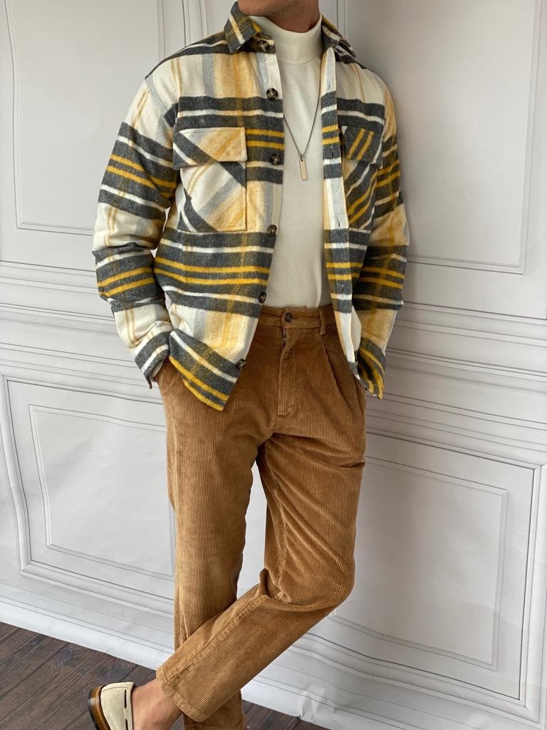 %100 Yün Kaşe Yüksek Kalite Kışlık Oversize Gömlek