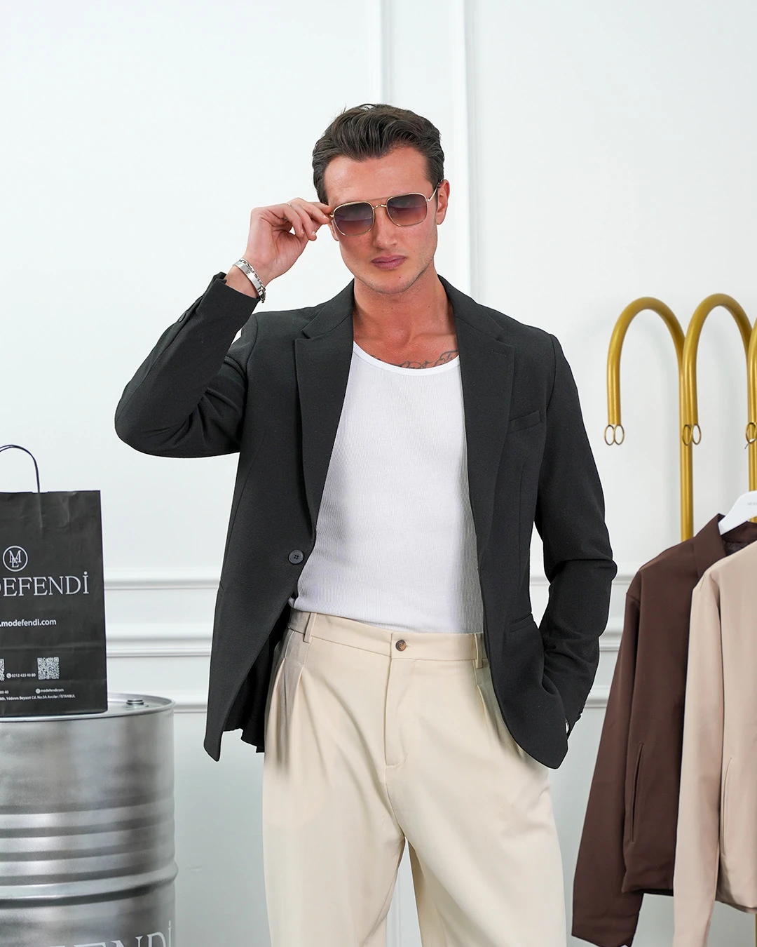 Özel Seri %100 Gofre Kumaş İtalyan Kesim Modern Fit Ceket