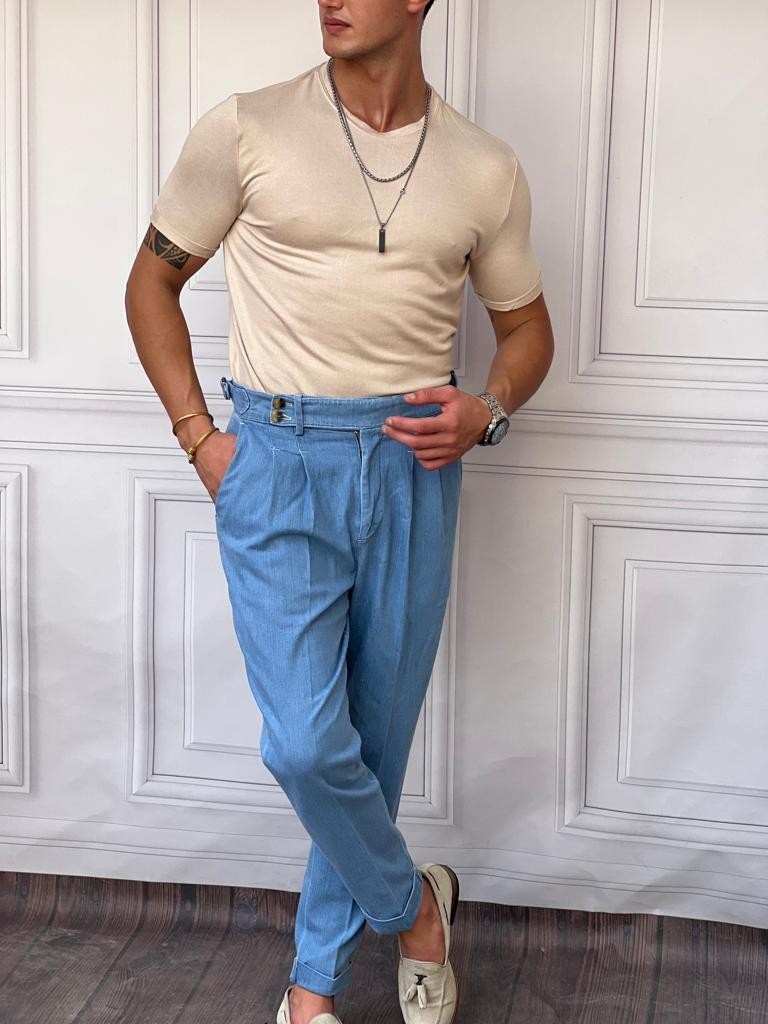 Slim Fit Pamuk Triko Kumaş Tshırt