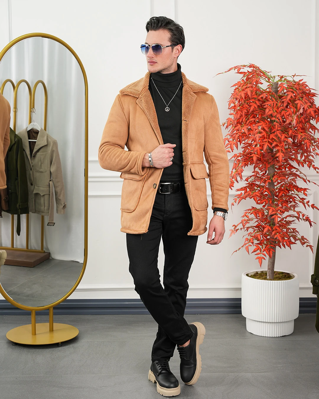 Torba Cep Full Kürklü Nubuk Mont