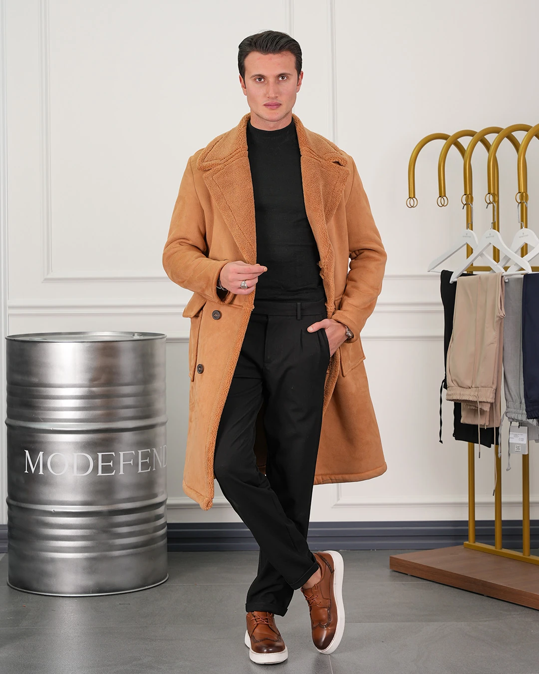 Kürklü Nubuk Palto