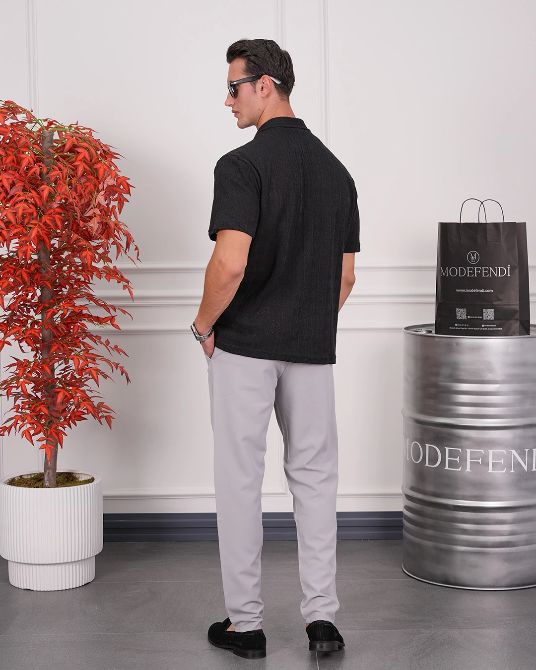 Örme Triko Kumaş Desenli Gömlek