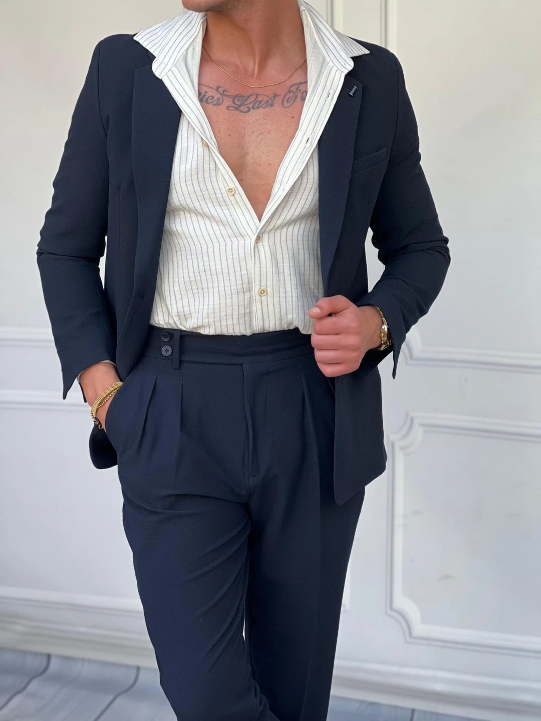 Özel Seri %100 Gofre Kumaş İtalyan Kesim Modern Fit Ceket