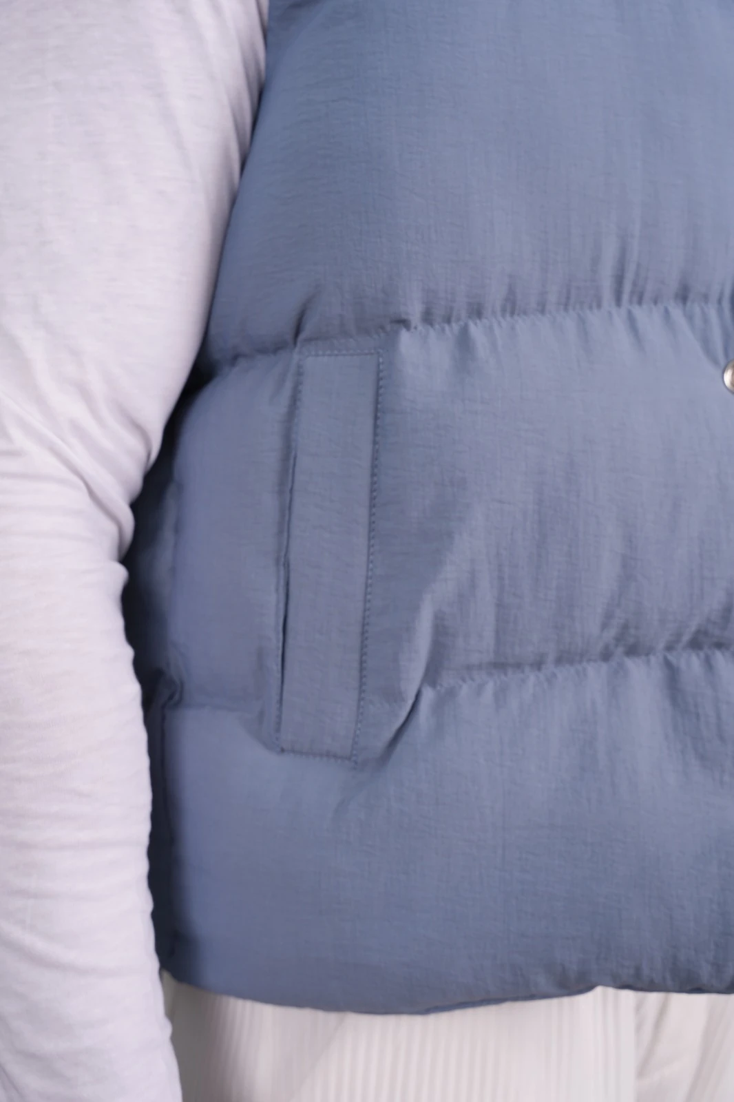 Boncuk Elyaf Şişme Yelek - indigo