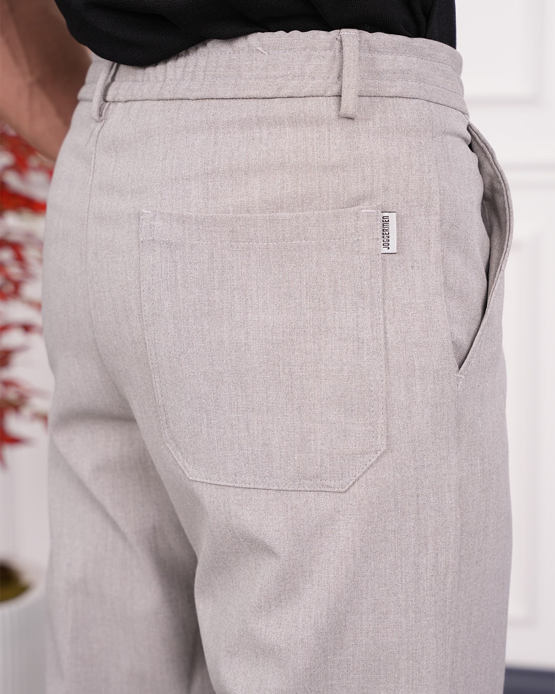 Baggy Kesim Düz Kumaş Pantolon
