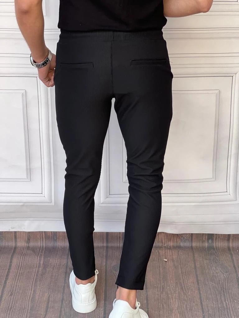 Paça Fermuar Detaylı Jogger Pantolon - Siyah