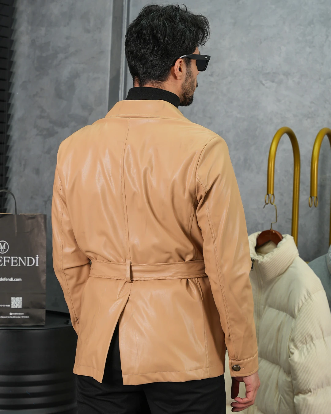 Torba Cep Kemer Detaylı Deri Mont