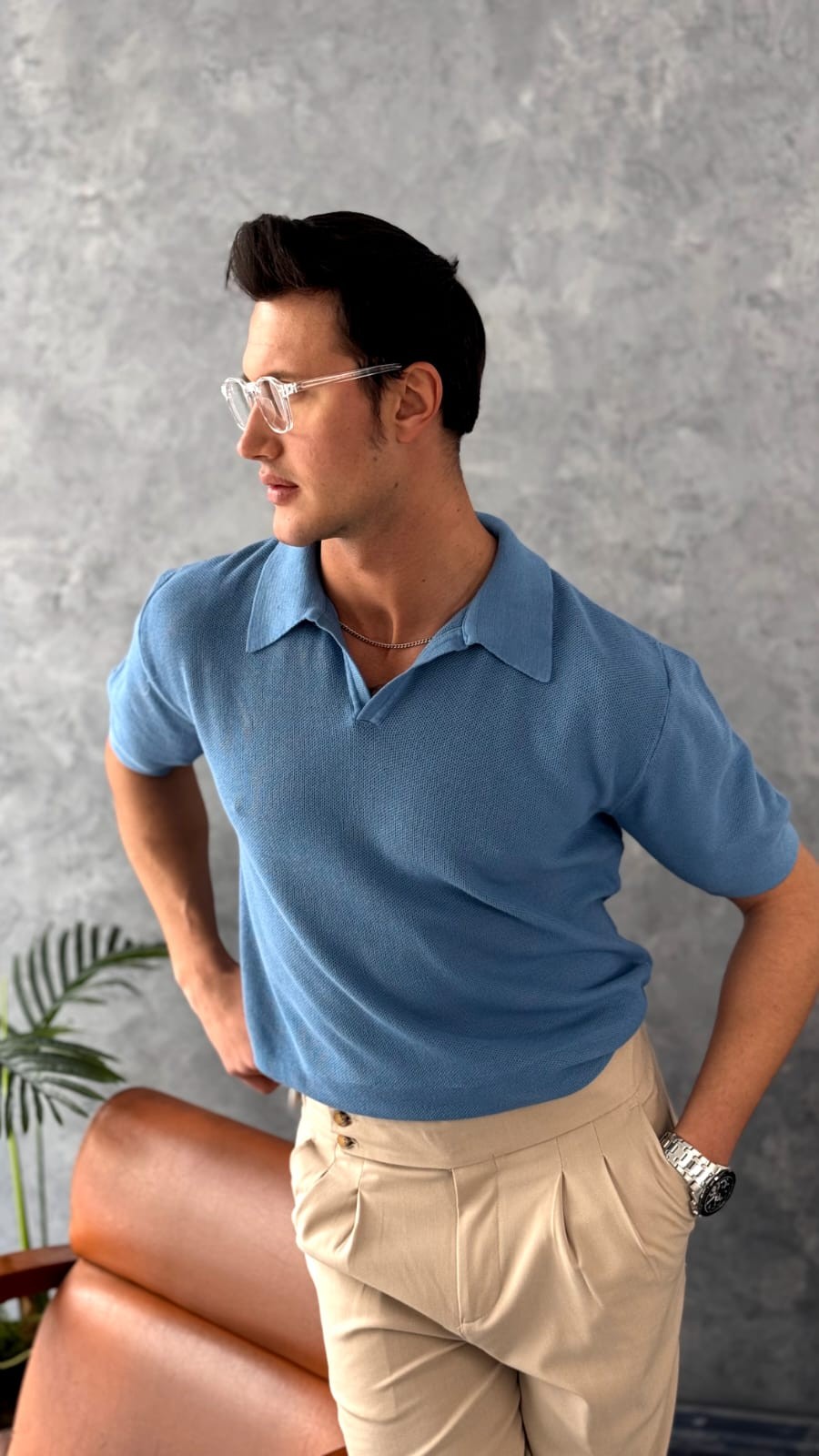 Polo Yaka Örme Triko Tshirt