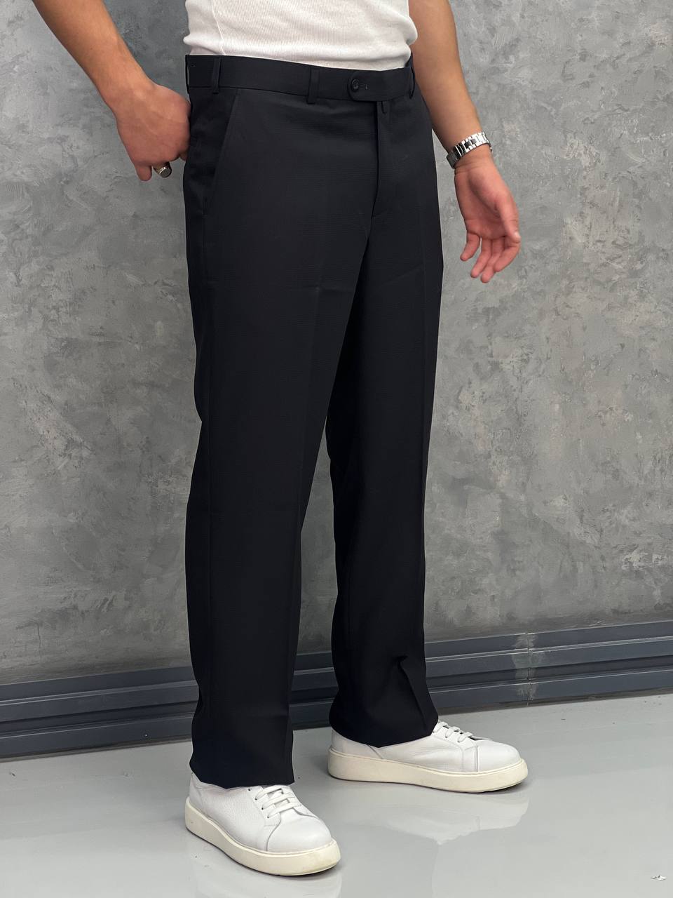 İtalyan Kesim Pamuk Likra Pantolon - Siyah