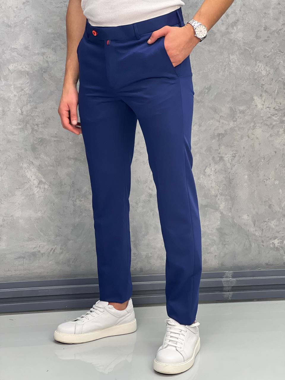 İtalyan Kesim Pamuk Likra Kumaş Pantolon - Lacivert