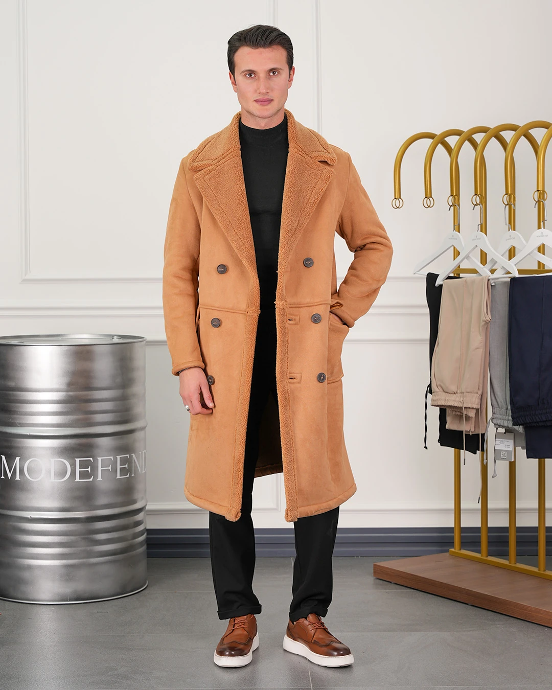 Kürklü Nubuk Palto