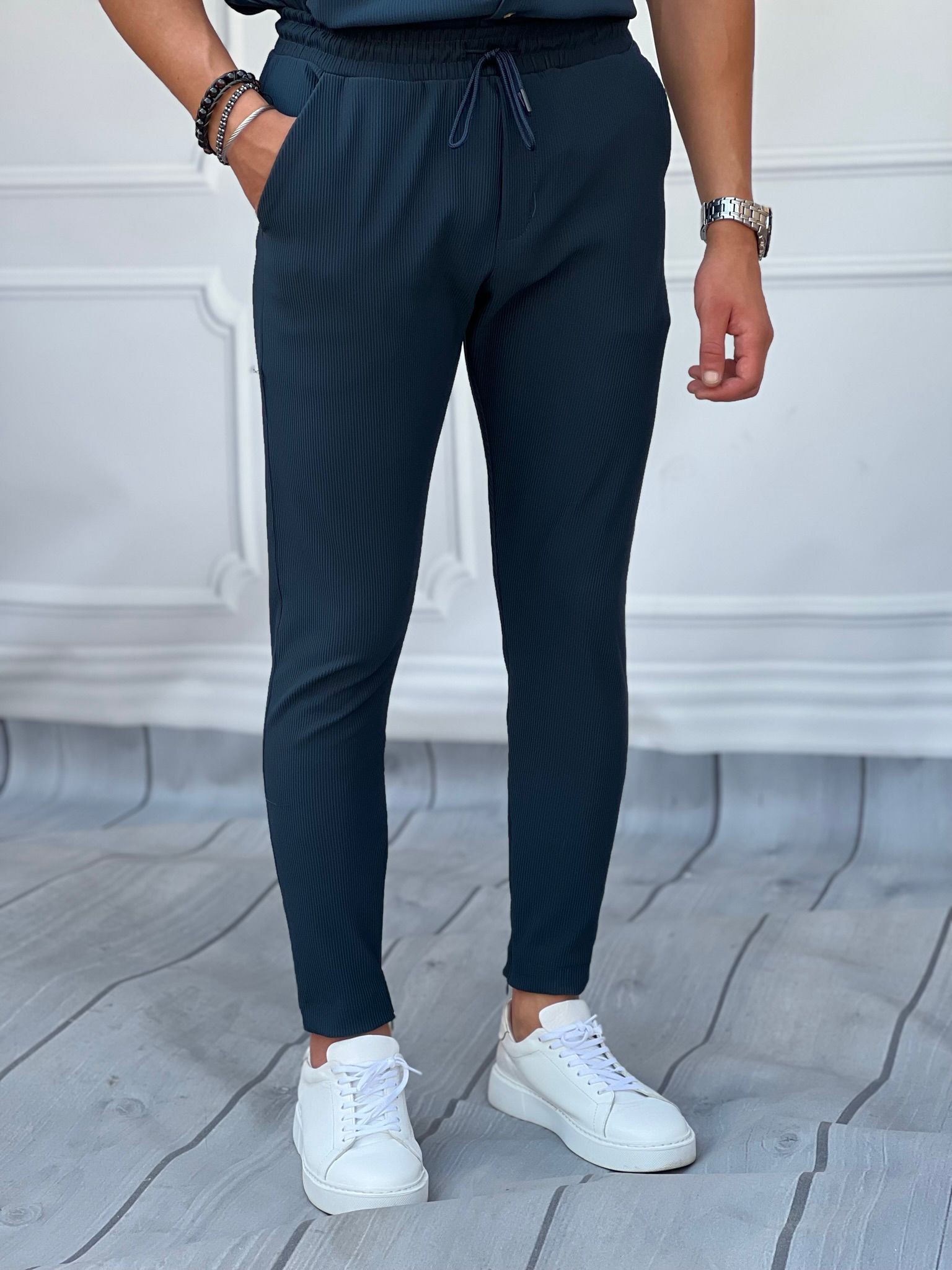 Paça Fermuar Detaylı Jogger Pantolon - Lacivert