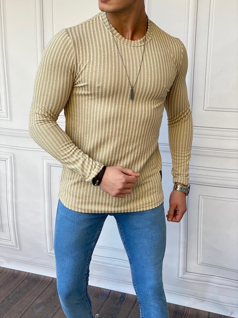 Armür Kumaş Pamuklu Çizgi Detaylı Sweatshırt