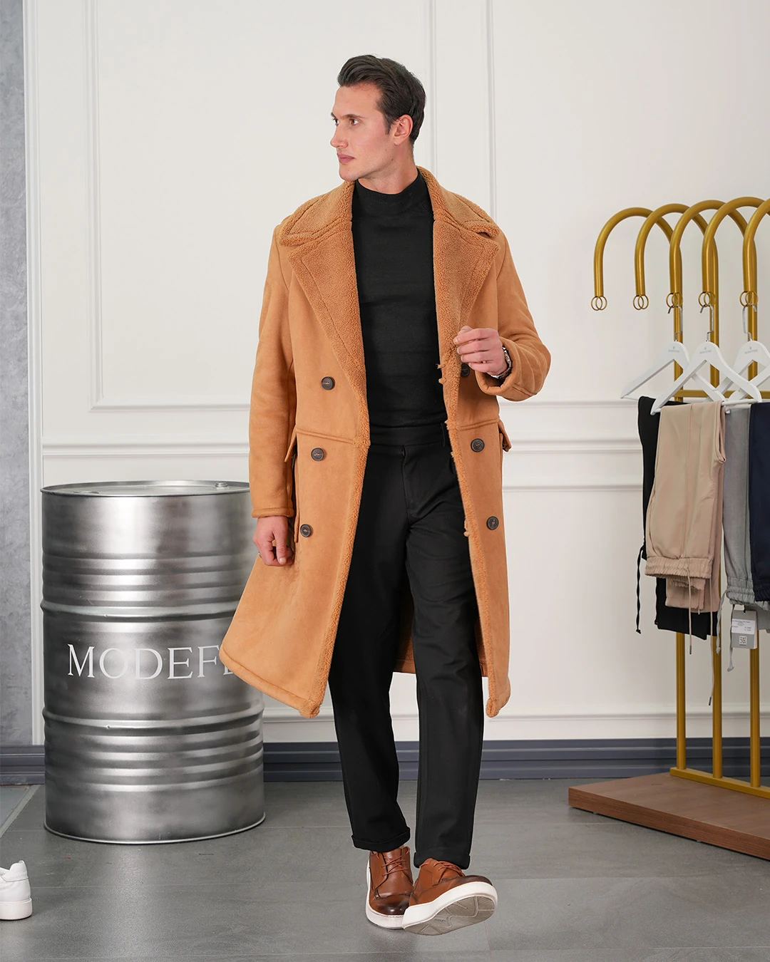 Kürklü Nubuk Palto