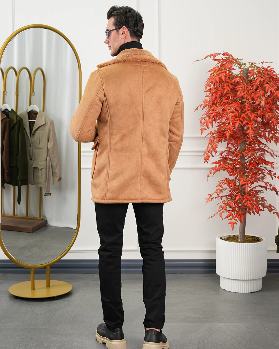 Torba Cep Full Kürklü Nubuk Mont