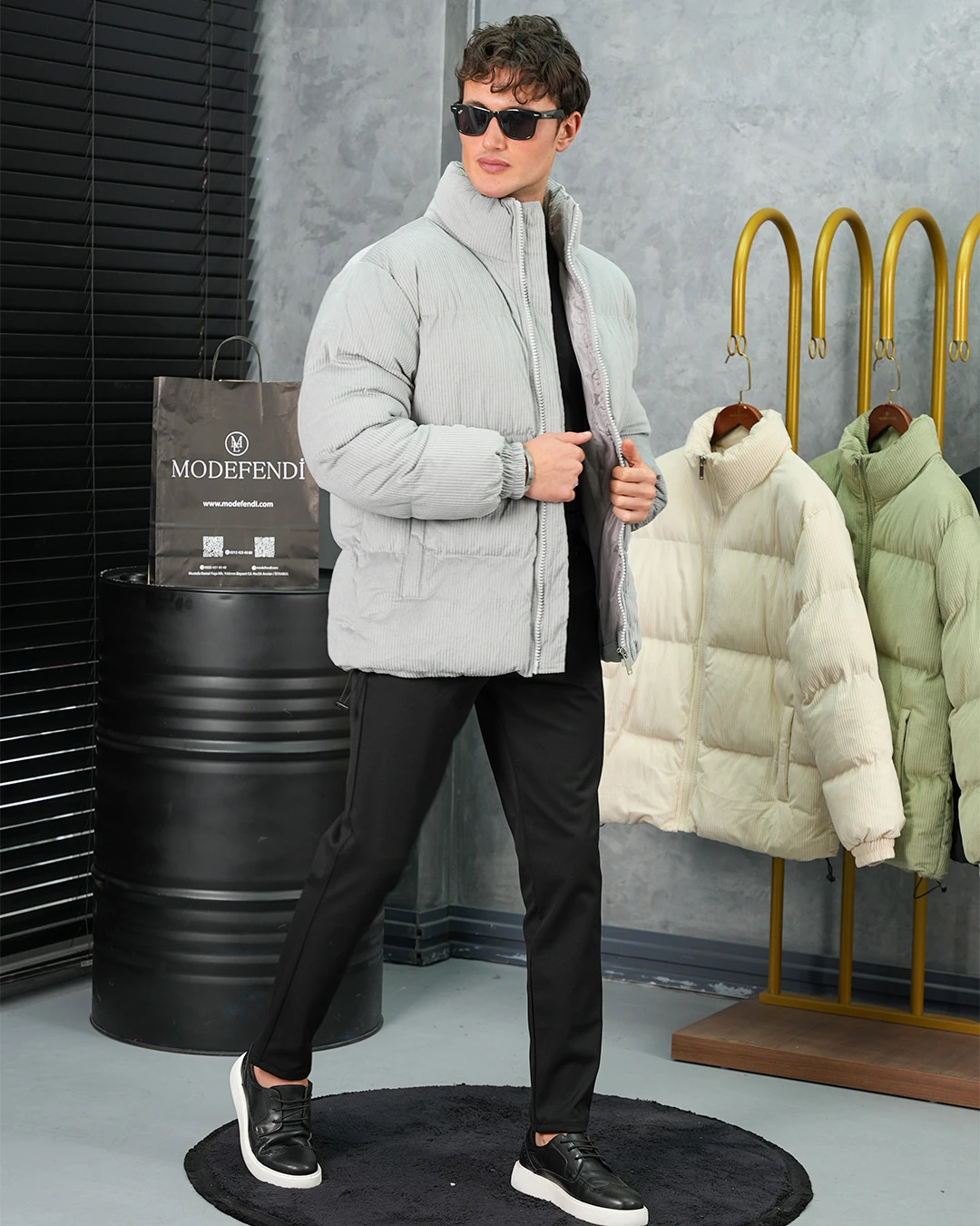 Yüksek Kalite Oversize Elyaf Yapılı Kadife Mont