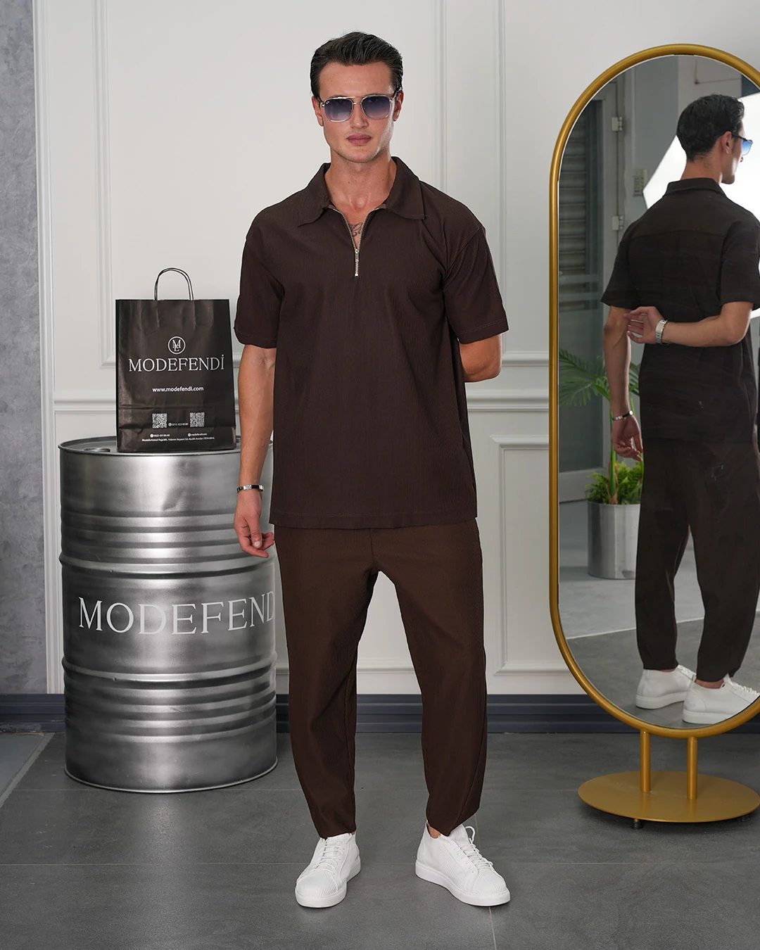 Fermuar Detaylı Fitilli Oversize Alt Üst Takım