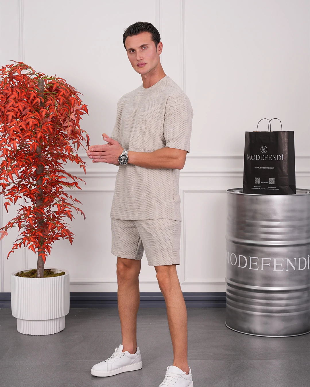 Pamuk Likra Örme Şortlu Takım