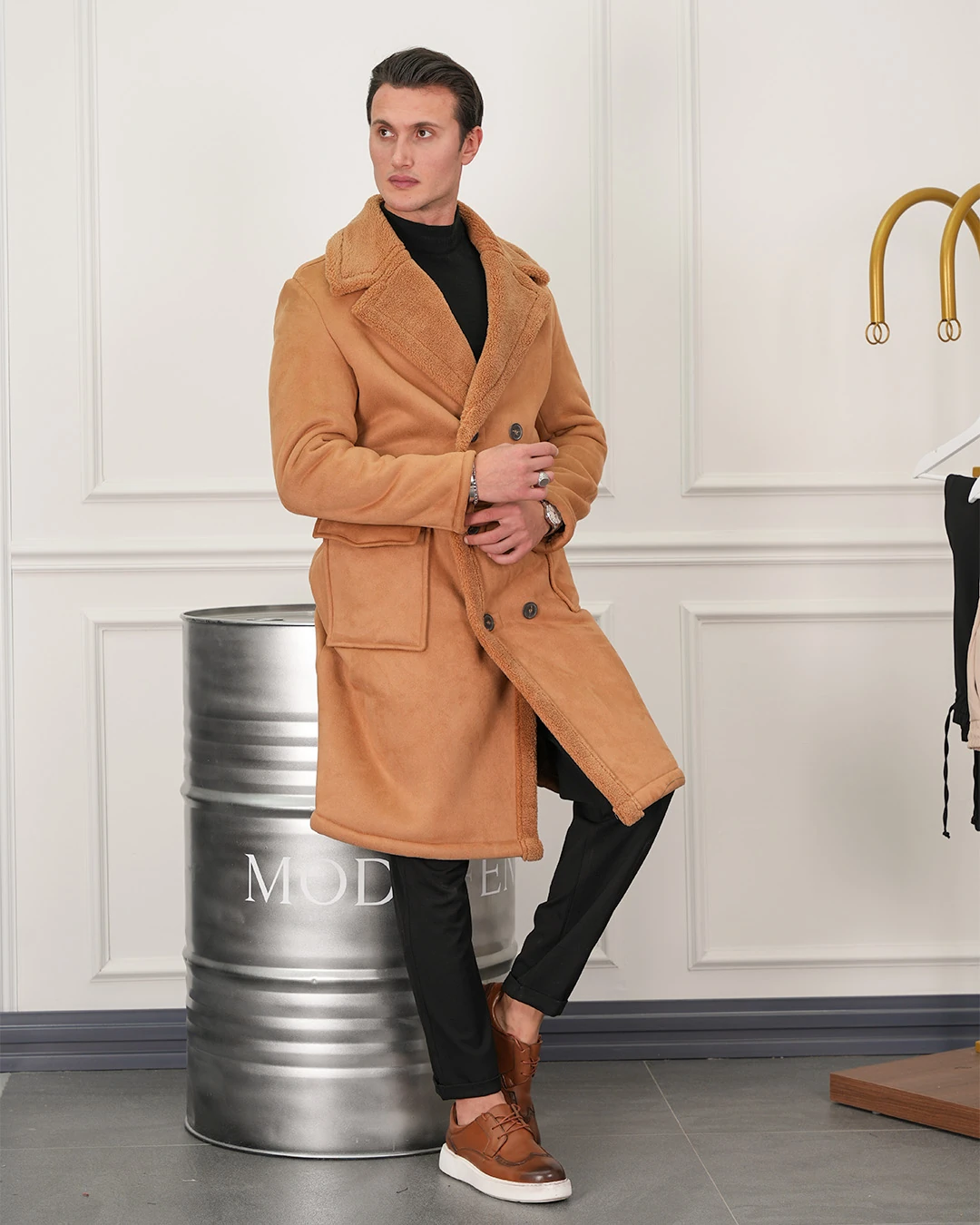 Kürklü Nubuk Palto