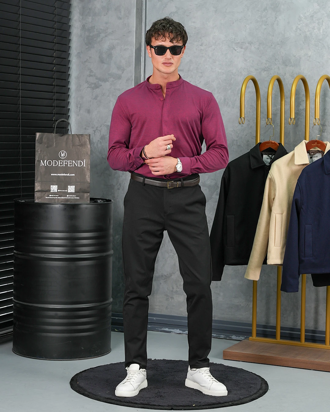 %100 Pamuklu Slimfit Gizli Kanun Yaka Gömlek