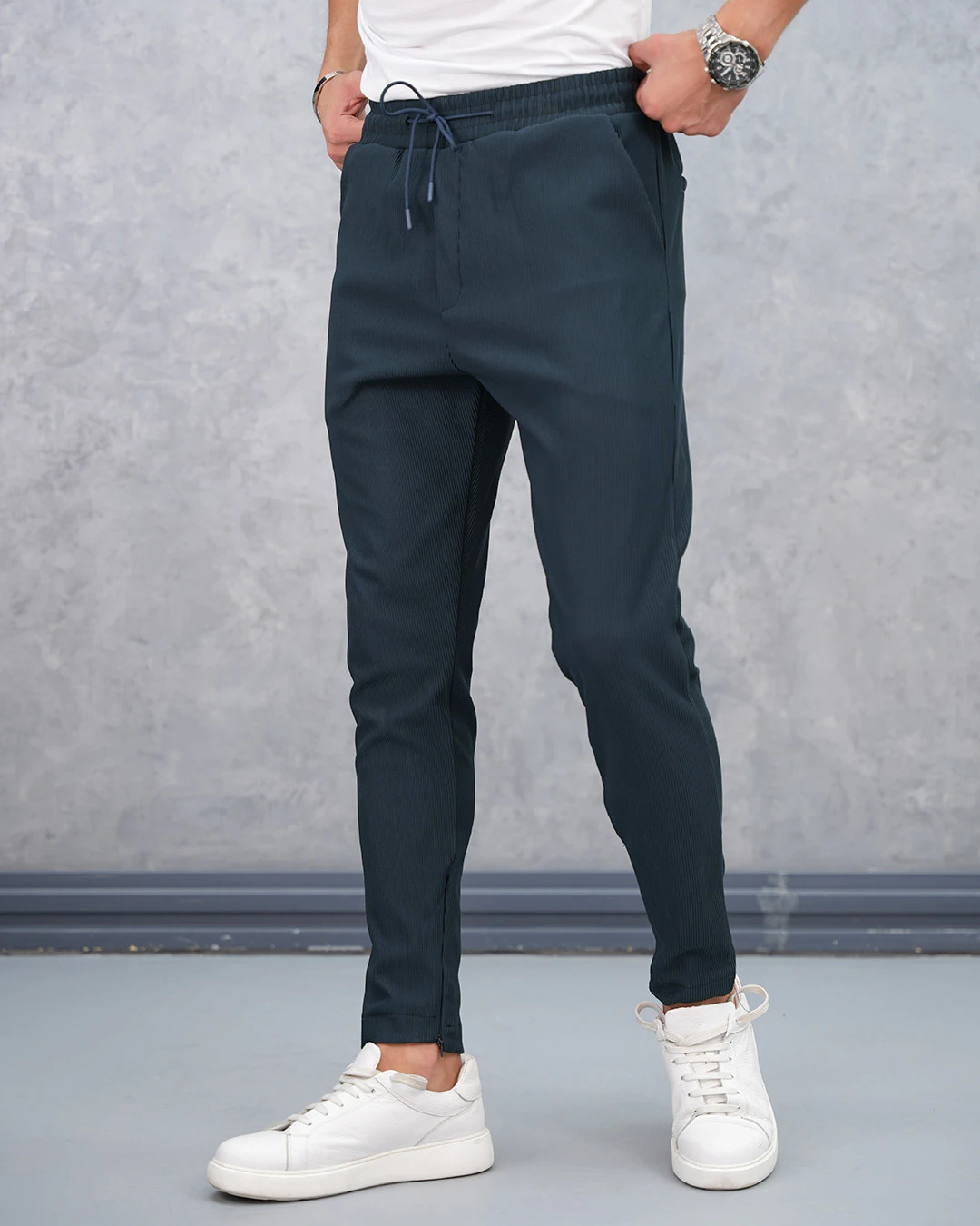 Paça Fermuar Detaylı Jogger Pantolon - Lacivert