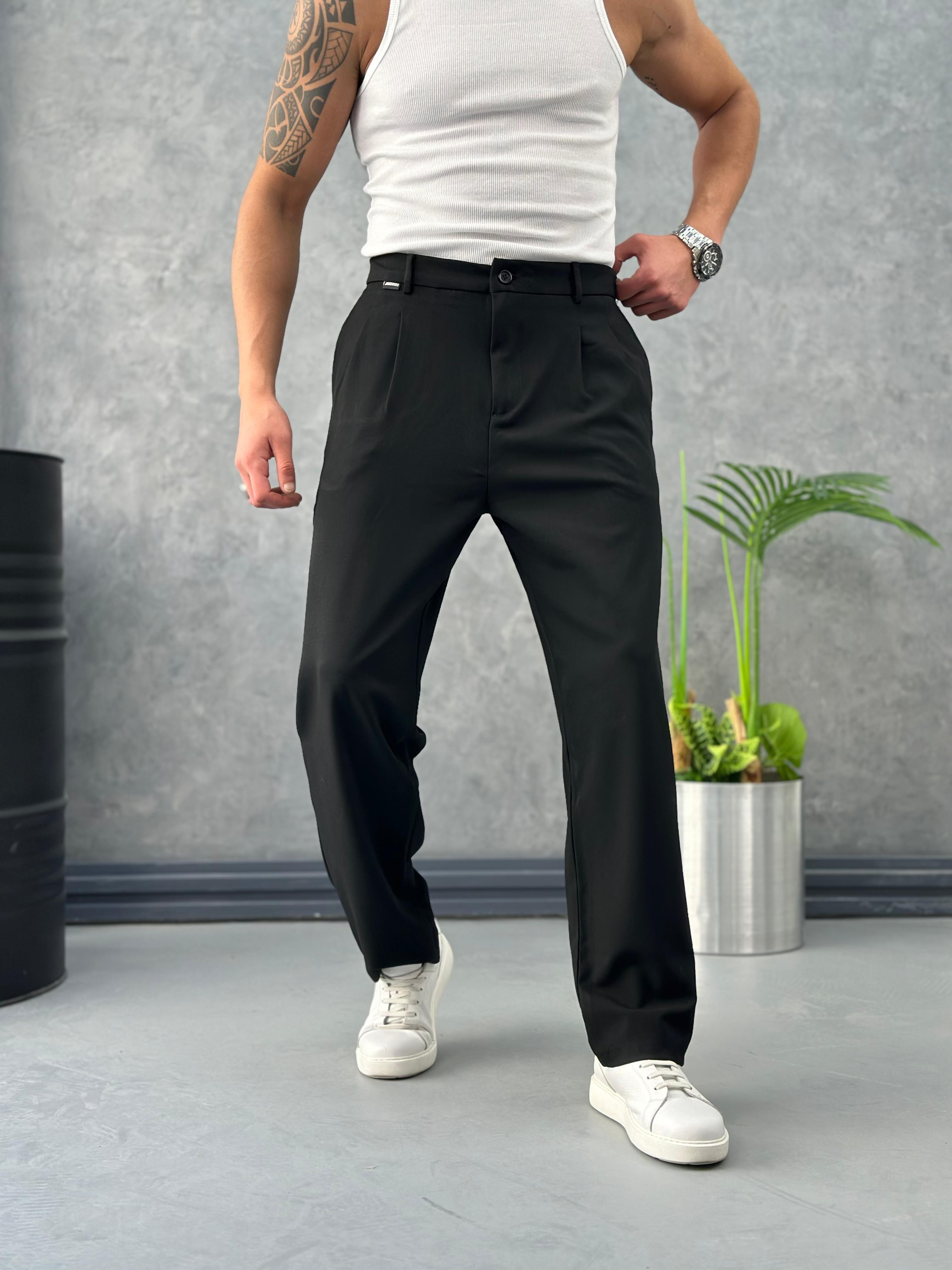 Baggy Kesim Tek Pile Kumaş Pantolon