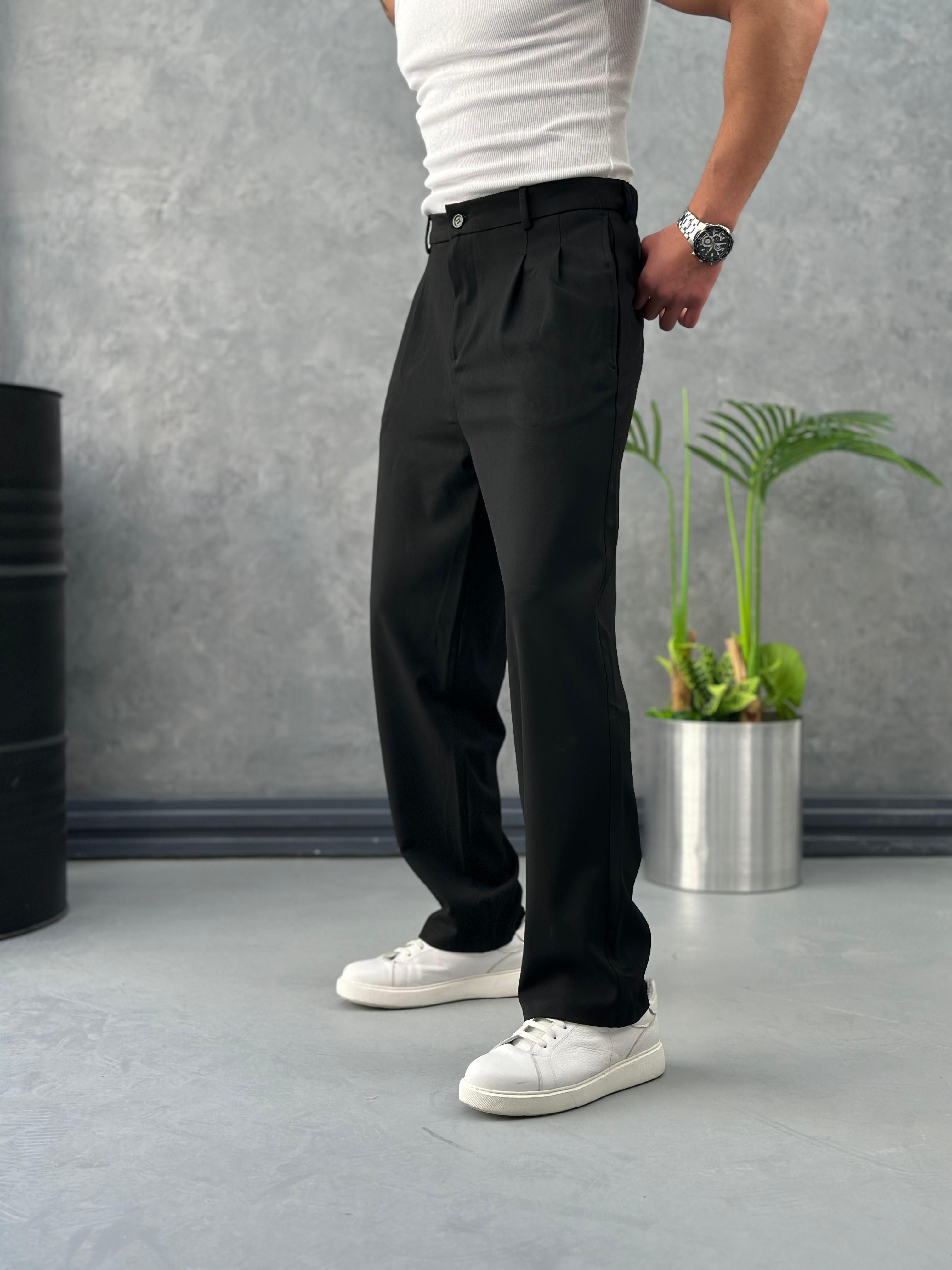 Baggy Kesim Tek Pile Kumaş Pantolon