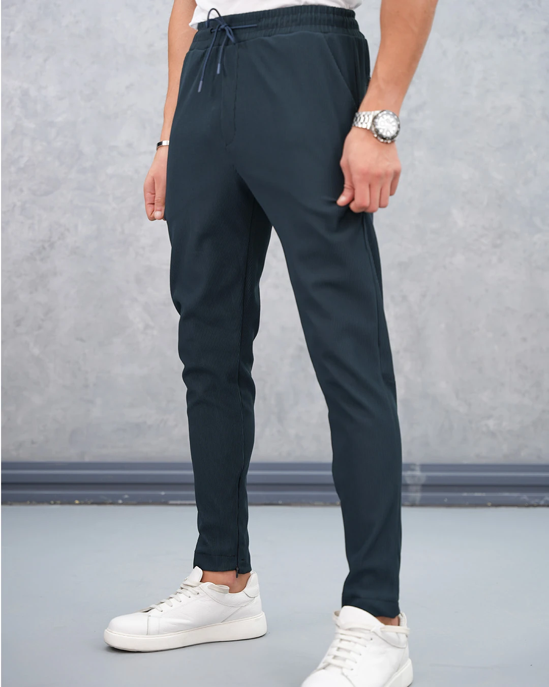 Paça Fermuar Detaylı Jogger Pantolon - Lacivert