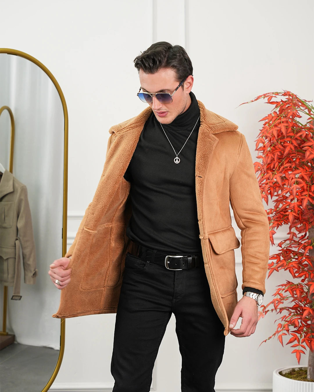 Torba Cep Full Kürklü Nubuk Mont