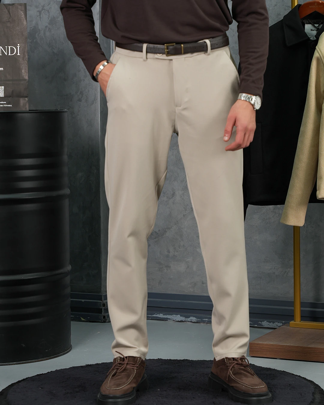 Yüksek Kalite Pamuk Likra Slim Fit Kumaş Pantolon