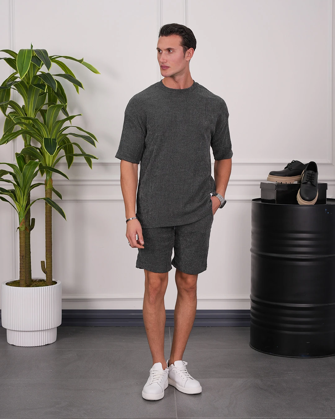 Krinkıl Kumaş Pamuklu Alt + Üst Takım