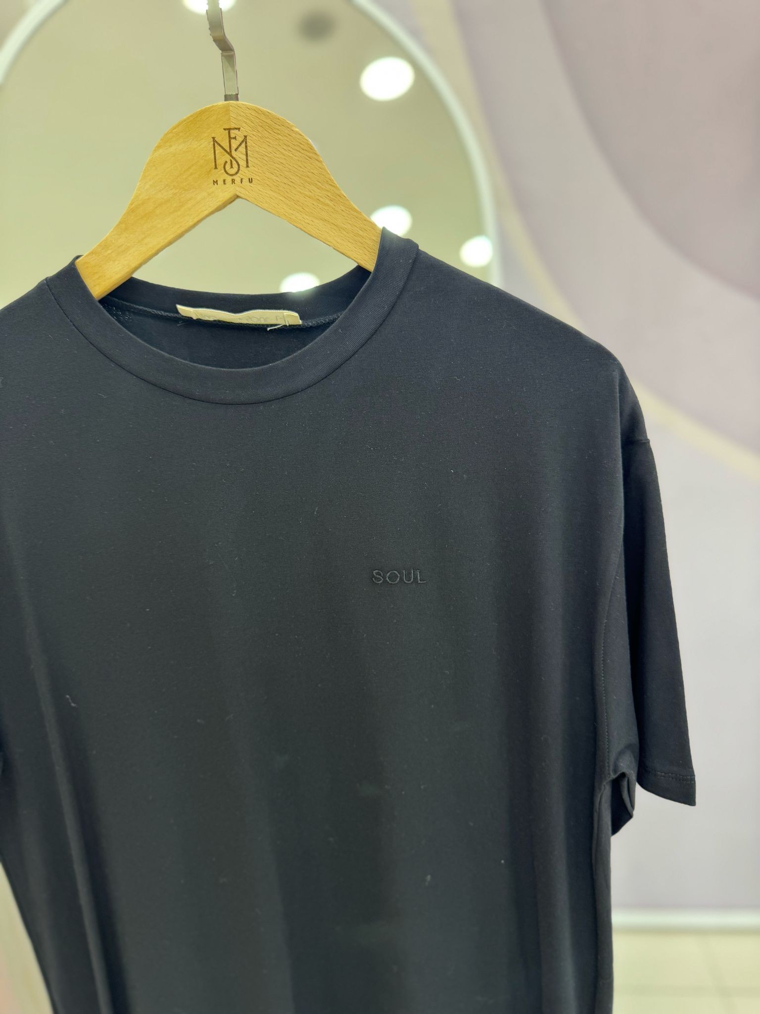 Pamuklu Kısa Kol T-shirt (Siyah)