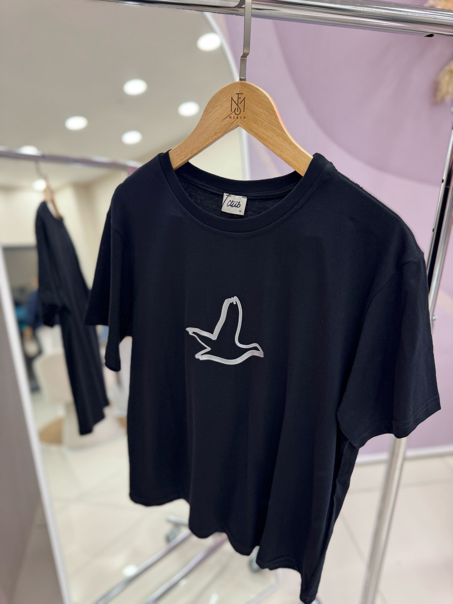 Kuşlu T-shirt (Siyah)