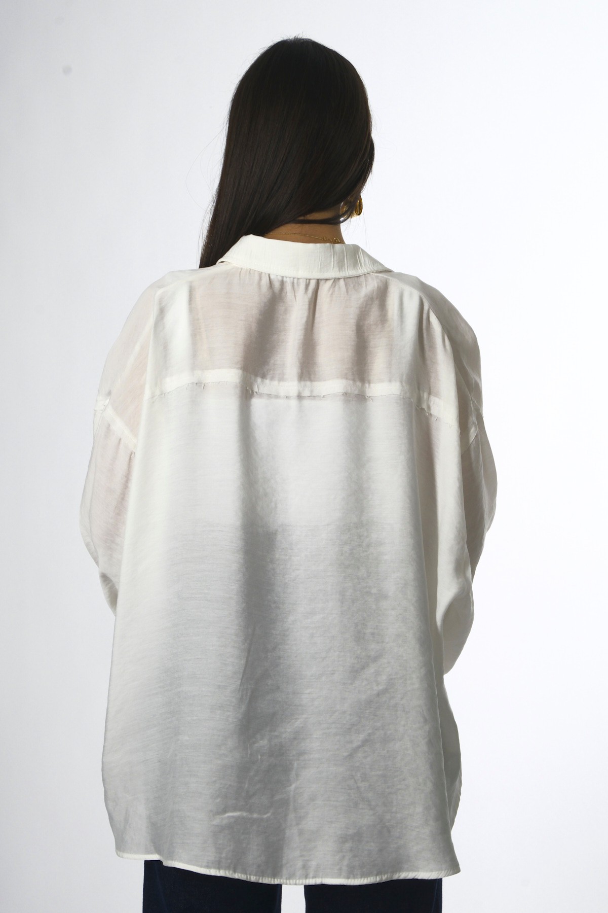 Abbra Kadın Modal Oversize Gömlek